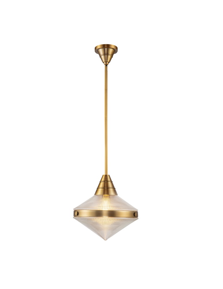 Quintiesse Lampa wisząca Willard 1 źródło światła Vintage mosiądz Elstead Lighting QN-WILLARD-P-VBS-PG