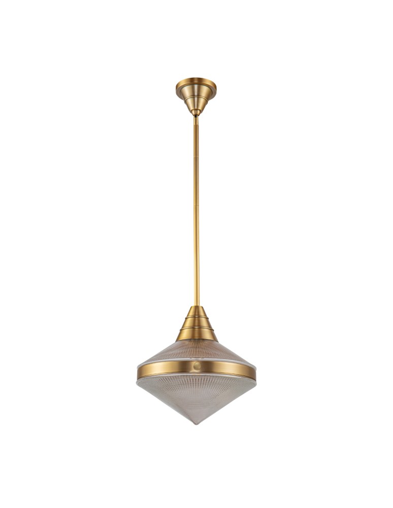 Quintiesse Lampa wisząca Willard 1 źródło światła Vintage mosiądz Elstead Lighting QN-WILLARD-P-VBS-PG