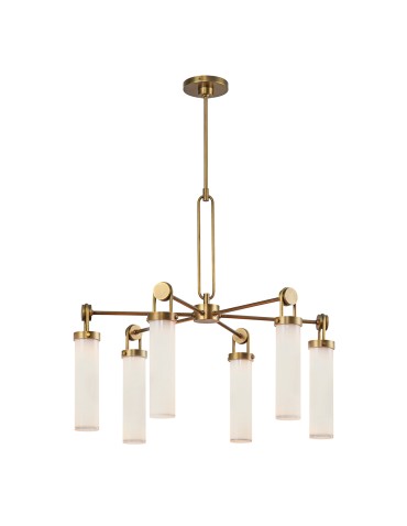 Quintiesse Żyrandol Wynwood 6 źródeł światła Vintage mosiądz Elstead Lighting QN-WYNWOOD6-VBS