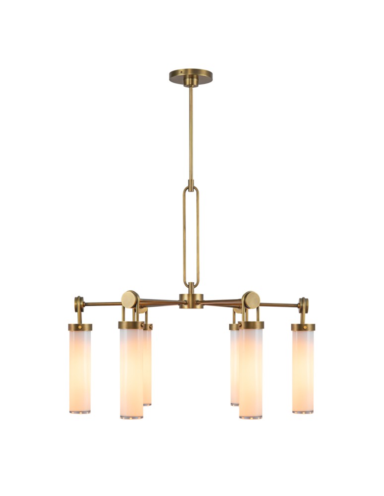 Quintiesse Żyrandol Wynwood 6 źródeł światła Vintage mosiądz Elstead Lighting QN-WYNWOOD6-VBS