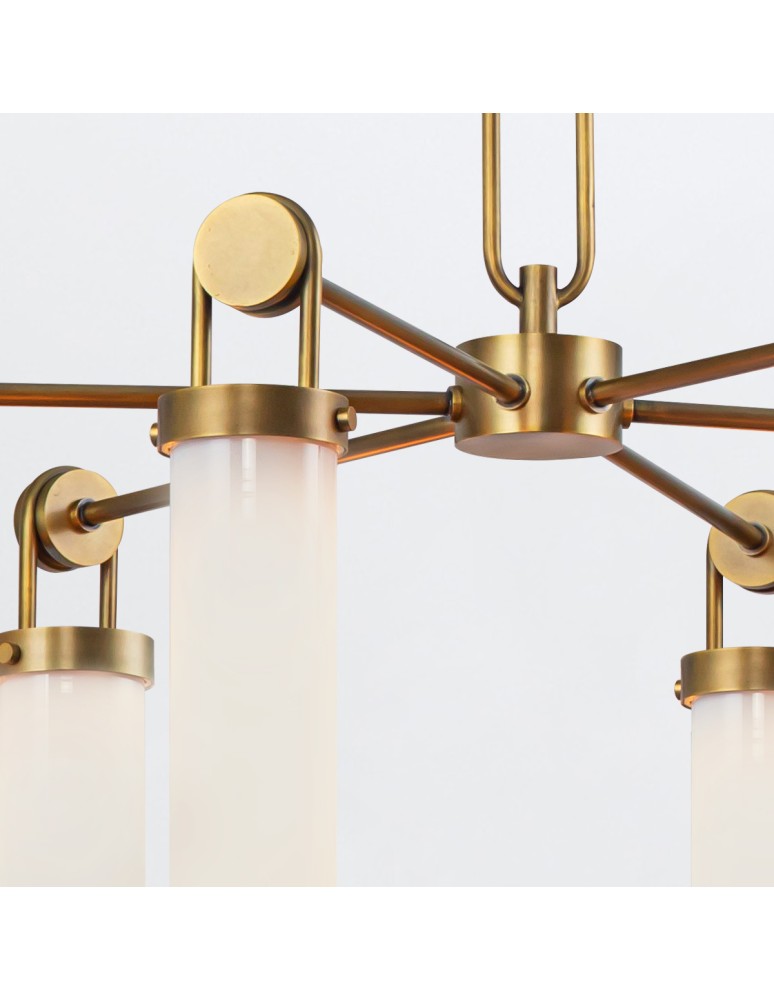 Quintiesse Żyrandol Wynwood 6 źródeł światła Vintage mosiądz Elstead Lighting QN-WYNWOOD6-VBS