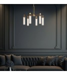 Quintiesse Żyrandol Wynwood 6 źródeł światła Vintage mosiądz Elstead Lighting QN-WYNWOOD6-VBS