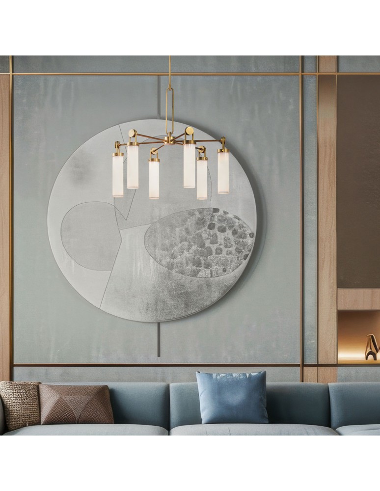 Quintiesse Żyrandol Wynwood 6 źródeł światła Vintage mosiądz Elstead Lighting QN-WYNWOOD6-VBS
