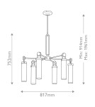 Quintiesse Żyrandol Wynwood 6 źródeł światła Vintage mosiądz Elstead Lighting QN-WYNWOOD6-VBS