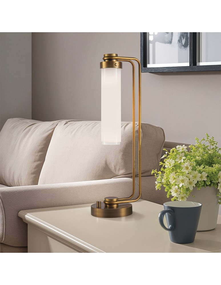 Quintiesse Lampa stołowa Wynwood 1 źródło światła Vintage mosiądz Elstead Lighting QN-WYNWOOD-TL-VBS