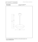 Lucide YOUNES Lampa wisząca – Kremowa – D40 – 1xE27 – 40W – Metal 65404/40/38 Lucide YOUNES Lampa wisząca – Kremowa – D40 – 1xE27 – 40W – Metal 65404/40/38