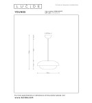 Lucide YOUNES Lampa wisząca – Pomarańczowa – D40 – 1xE27 – 40W – Metal 65404/40/53