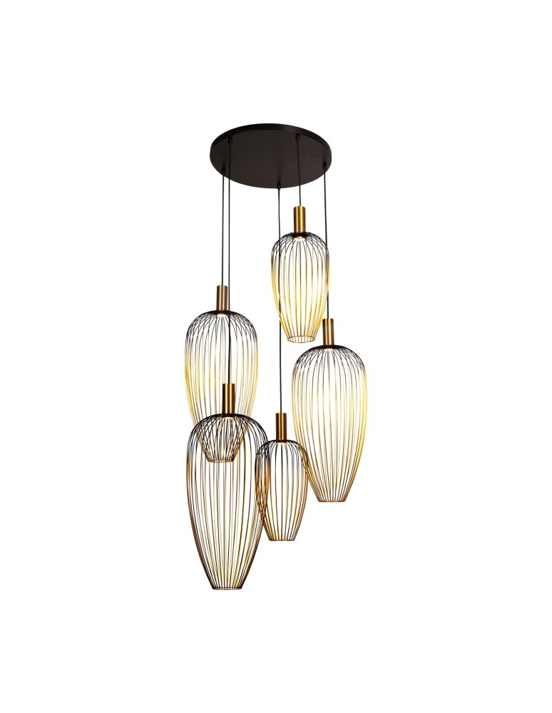 Lucide AURELIE Lampa wisząca – Złota – 5xGU10 (MR11) – 25W – Metal 21442/15/10