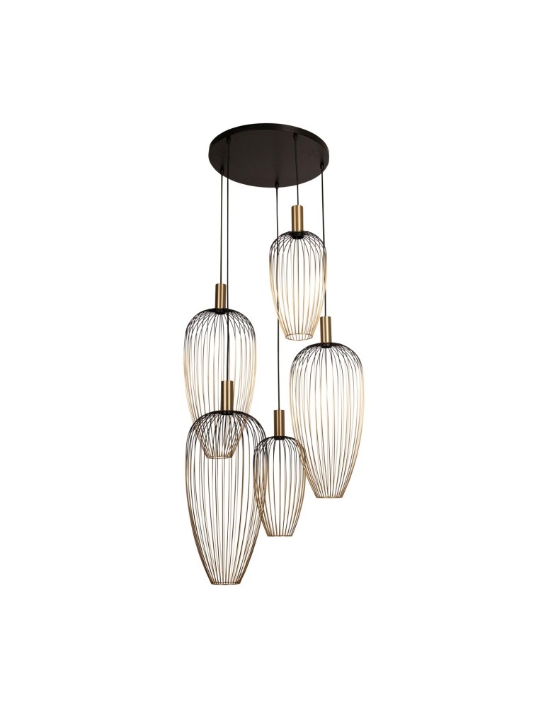 Lucide AURELIE Lampa wisząca – Złota – 5xGU10 (MR11) – 25W – Metal 21442/15/10