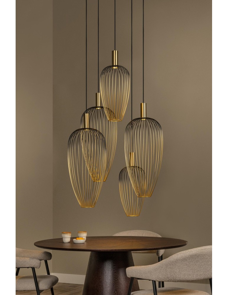 Lucide AURELIE Lampa wisząca – Złota – 5xGU10 (MR11) – 25W – Metal 21442/15/10