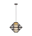 Lucide PASQUINO Lampa wisząca – Czarna – D40 – 1xE27 – 40W – Sklejka 21445/40/30