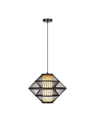 Lucide PASQUINO Lampa wisząca – Czarna – D40 – 1xE27 – 40W – Sklejka 21445/40/30 - product 2