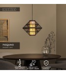 Lucide PASQUINO Lampa wisząca – Czarna – D40 – 1xE27 – 40W – Sklejka 21445/40/30