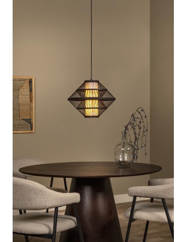 Lucide PASQUINO Lampa wisząca – Czarna – D40 – 1xE27 – 40W – Sklejka 21445/40/30