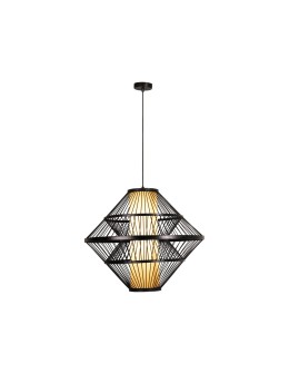 Lucide PASQUINO Lampa wisząca – Czarna – D60 – 1xE27 – 40W – Sklejka 21445/60/30 - produkt 2