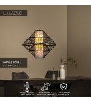 Lucide PASQUINO Lampa wisząca – Czarna – D60 – 1xE27 – 40W – Sklejka 21445/60/30
