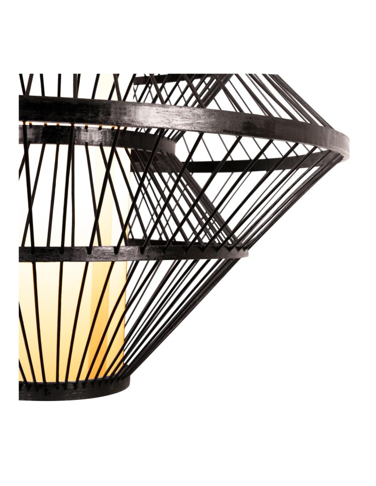 Lucide PASQUINO Lampa wisząca – Czarna – D60 – 1xE27 – 40W – Sklejka 21445/60/30