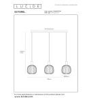 Lucide ESTEREL Lampa wisząca – Taupe – 3xGU10 (MR11) – 25W 21446/03/41