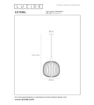 Lucide ESTEREL Lampa wisząca – Taupe – D40 – 1xGU10 – 25W – Metal 21446/40/41