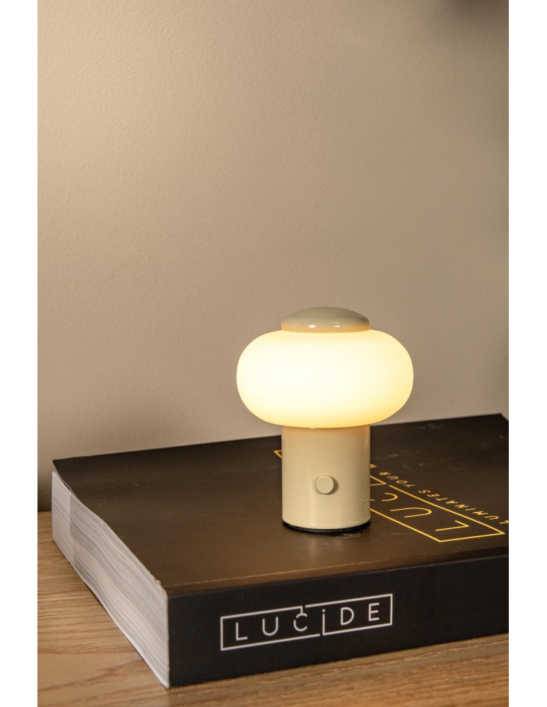 Lucide GUSTAV Lampa stołowa – Kremowa – D8 – LED ściemnialna – 0,8W – 2700K 44520/01/38
