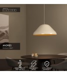 Lucide ANDRES Lampa wisząca – Kremowa – D56 – 1xE27 – 40W – Metal 65405/56/38