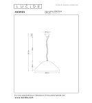 Lucide ANDRES Lampa wisząca – Taupe – D56 – 1xE27 – 40W – Metal 65405/56/41