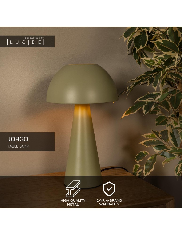 Lucide JORGO Lampa stołowa – Zielona – D20 – 1xE27 – 40W – Metal 65500/01/33