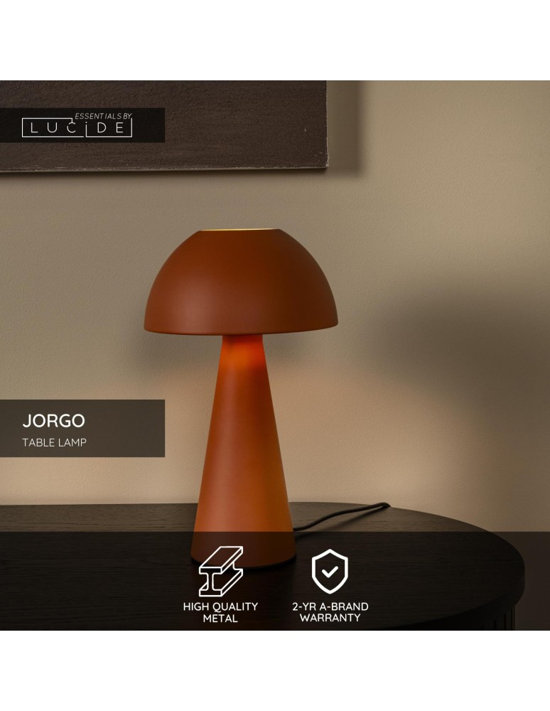 Lucide JORGO Lampa stołowa – Terakota – D20 – 1xE27 – 40W – Metal 65500/01/55