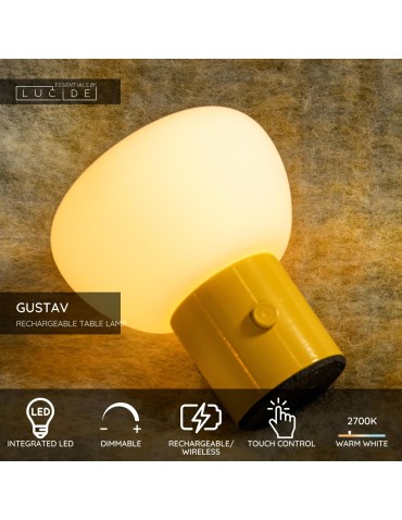 Lucide GUSTAV Lampa stołowa – Żółta – D8 – LED ściemnialna – 0,8W – 2700K 44521/01/34 - product 2