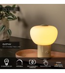 Lucide GUSTAV Lampa stołowa – Kremowa – D8 – LED ściemnialna – 0,8W – 2700K 44521/01/38