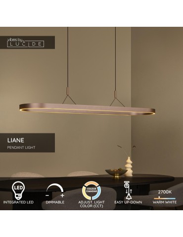 Lucide LIANE Lampa wisząca – Rdzawy brąz – LED ściemnialna – 40W 46404/99/97 - product 2