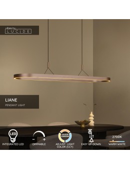 Lucide LIANE Lampa wisząca – Rdzawy brąz – LED ściemnialna – 40W 46404/99/97 - product 2