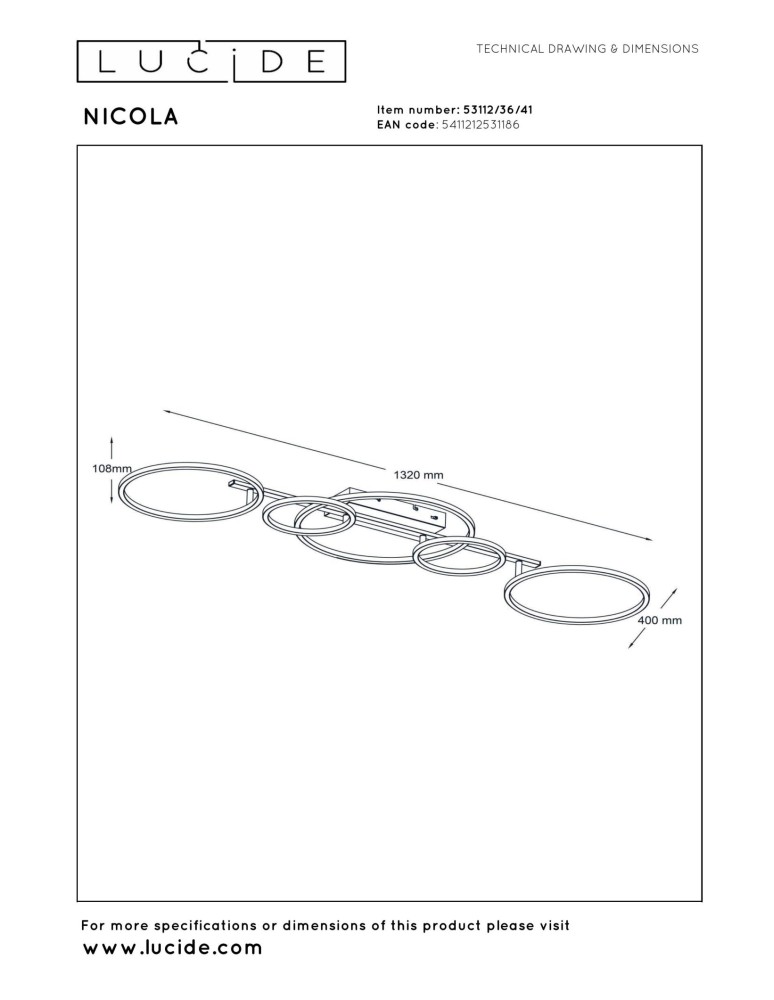 Lucide NICOLA Plafon – Taupe – LED – 37W – 2700K/4000K 53112/36/41