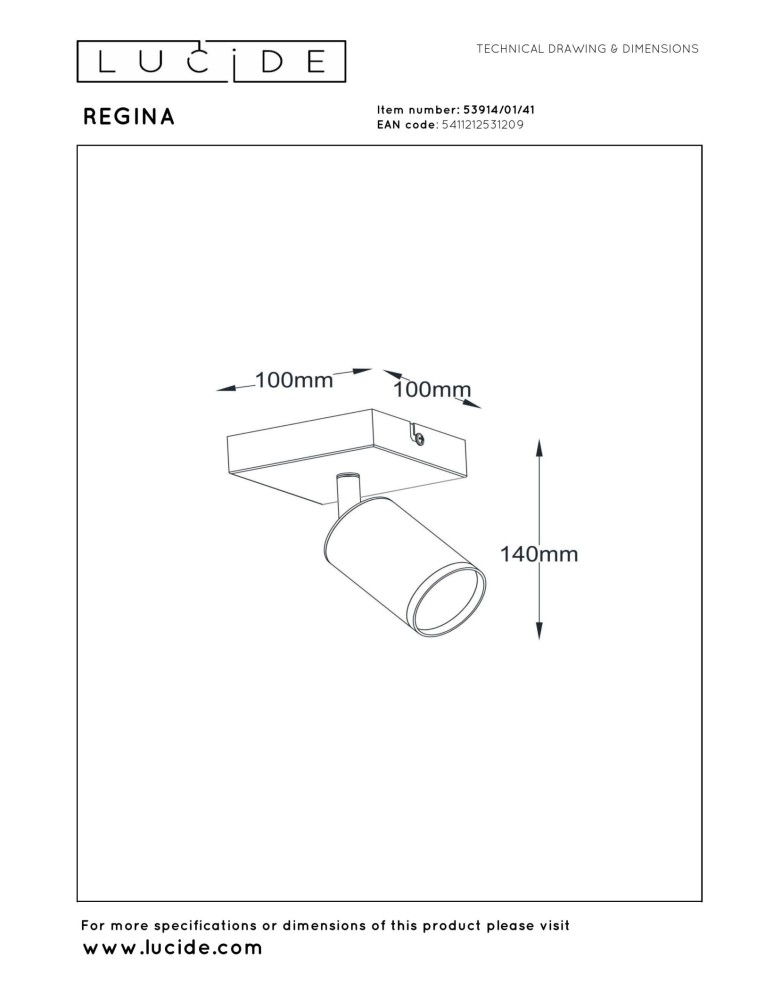 Lucide REGINA Spot sufitowy – Taupe – 1xGU10 – 50W – Aluminium 53914/01/41