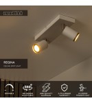 Lucide REGINA Spot sufitowy – Taupe – 2xGU10 – 50W – Aluminium 53914/02/41
