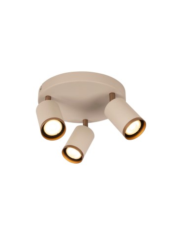 Lucide REGINA Spot sufitowy – Taupe – D21 – 3xGU10 – 50W – Aluminium 53914/13/41
