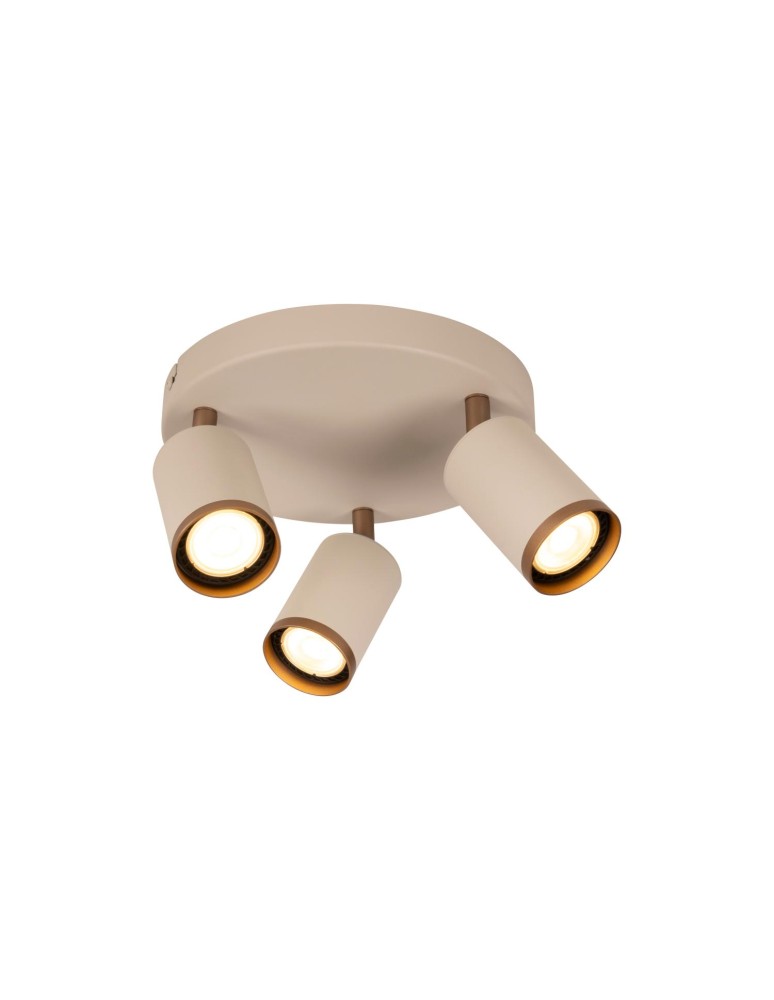 Lucide REGINA Spot sufitowy – Taupe – D21 – 3xGU10 – 50W – Aluminium 53914/13/41
