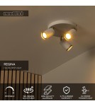 Lucide REGINA Spot sufitowy – Taupe – D21 – 3xGU10 – 50W – Aluminium 53914/13/41
