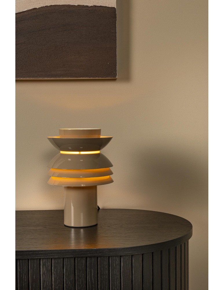 Lucide YINDRA Lampa stołowa – Taupe – D17,5 – 1xE27 – 40W – Metal 65503/01/41