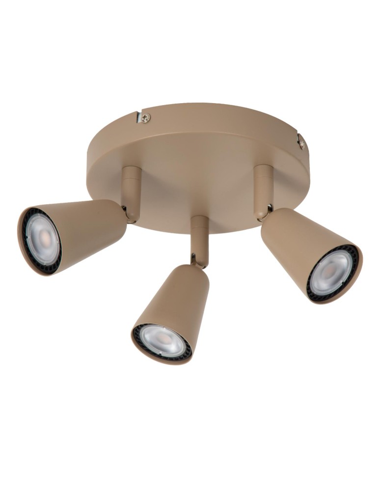 Lucide TIANA Spot sufitowy – Taupe – 3xGU10 – 25W – Metal 65901/13/41