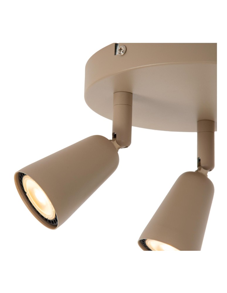 Lucide TIANA Spot sufitowy – Taupe – 3xGU10 – 25W – Metal 65901/13/41