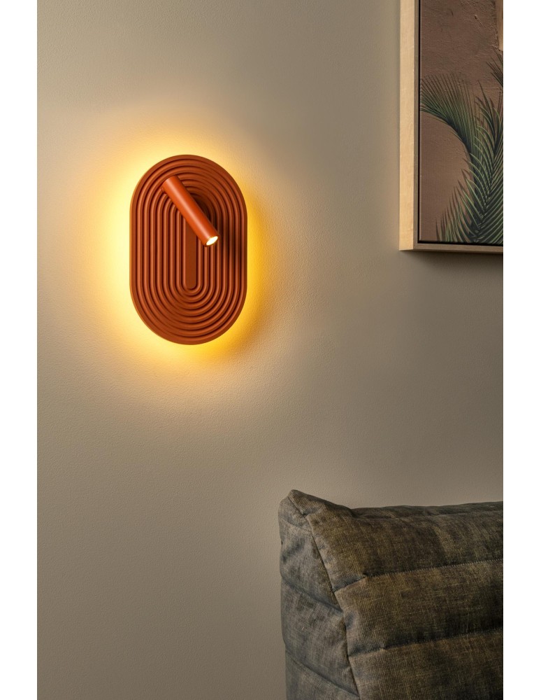 Lucide CARMINO Kinkiet – Terakota – LED – 12W – 2700K – Drewno 77292/12/55
