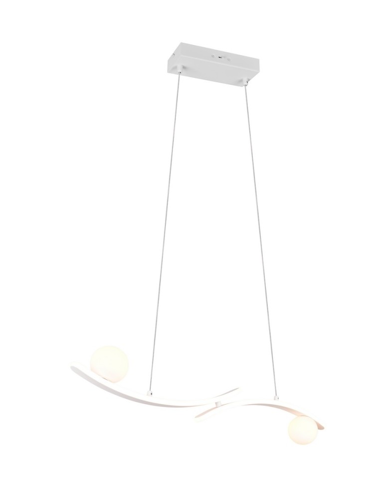 Trio Nowoczesna lampa wisząca NAPOLI w matowej bieli to eleganckie oświetlenie do salonu i sypialni, utrzymane w minimalistycz
