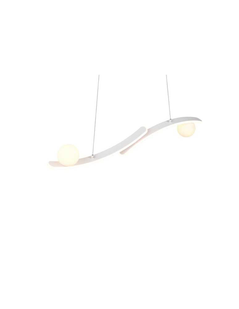 Trio Nowoczesna lampa wisząca NAPOLI w matowej bieli to eleganckie oświetlenie do salonu i sypialni, utrzymane w minimalistycz