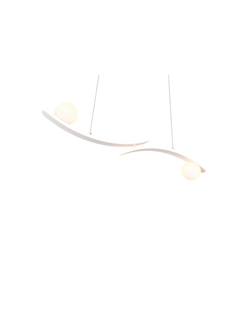 Trio Nowoczesna lampa wisząca NAPOLI w matowej bieli to eleganckie oświetlenie do salonu i sypialni, utrzymane w minimalistycz