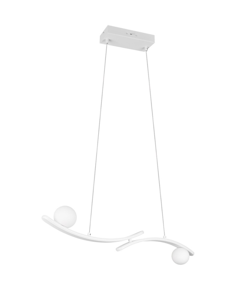 Trio Nowoczesna lampa wisząca NAPOLI w matowej bieli to eleganckie oświetlenie do salonu i sypialni, utrzymane w minimalistycz