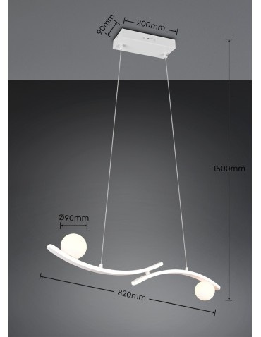 Trio Nowoczesna lampa wisząca NAPOLI w matowej bieli to eleganckie oświetlenie do salonu i sypialni, utrzymane w minimalistycz - product 2