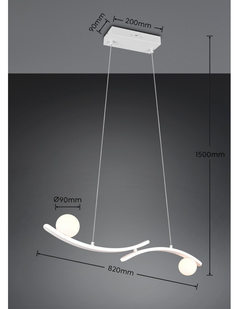 Trio Nowoczesna lampa wisząca NAPOLI w matowej bieli to eleganckie oświetlenie do salonu i sypialni, utrzymane w minimalistycz