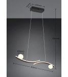 Trio Nowoczesna lampa wisząca NAPOLI w matowej czerni to wyraziste i eleganckie oświetlenie do salonu oraz sypialni. Minimalis