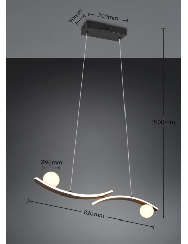 Trio Nowoczesna lampa wisząca NAPOLI w matowej czerni to wyraziste i eleganckie oświetlenie do salonu oraz sypialni. Minimalis - product 2